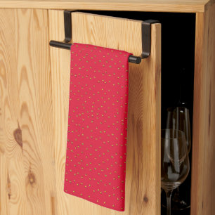 strawberry background Kitchen Towel