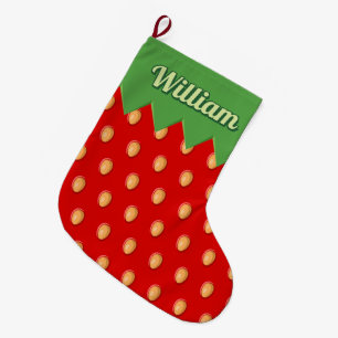 Strawberry Background Pattern Christmas Stocking