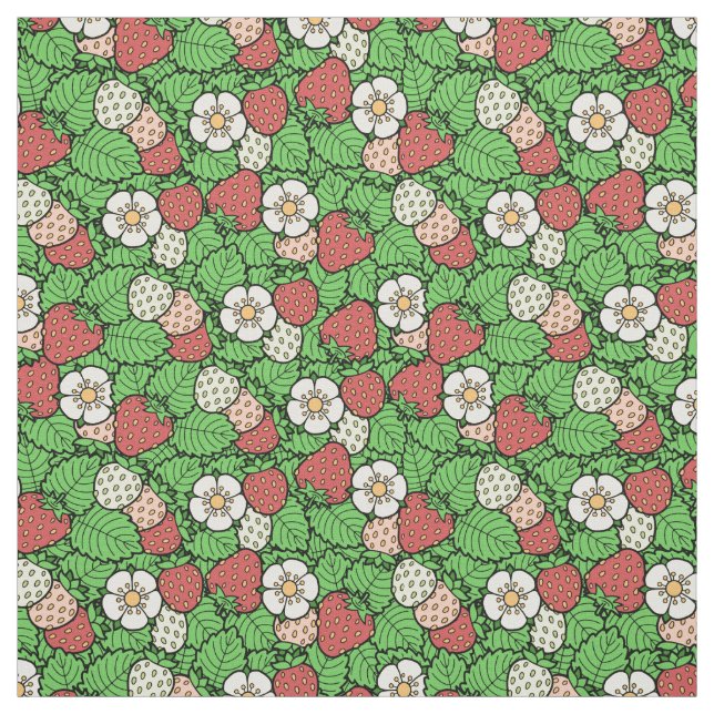 Strawberry Background Pattern Fabric (Swatch)