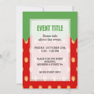 Strawberry Background Pattern Invitation
