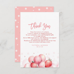 Strawberry Balloons Baby Shower Small Thank You