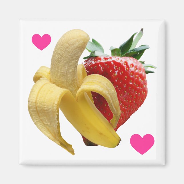 Strawberry Banana Love Magnet (Front)