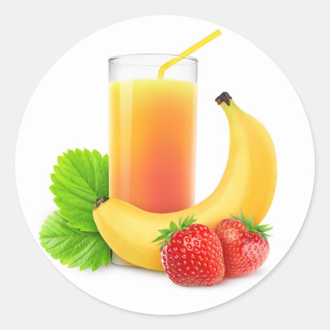 Strawberry banana mix classic round sticker (Front)