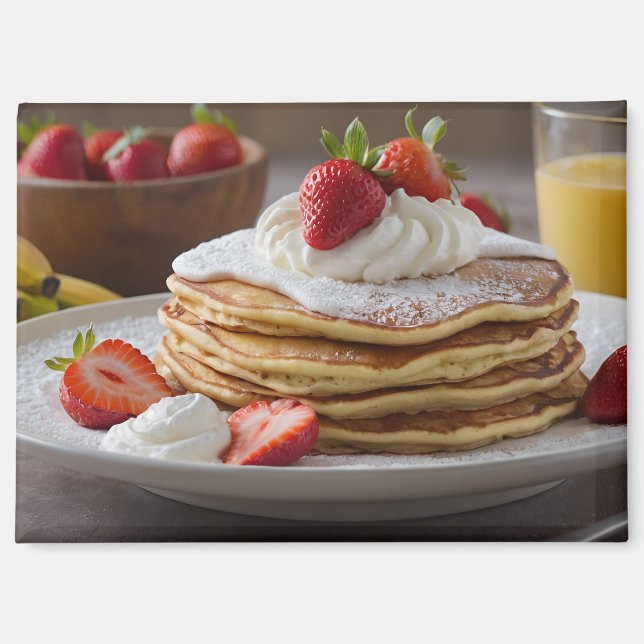 Strawberry & Banana Pancakes Magnet (Front)