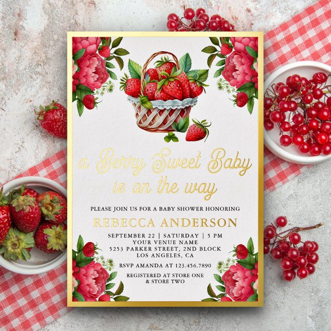Strawberry Basket Berry Sweet Baby Shower Gold (Creator Uploaded)
