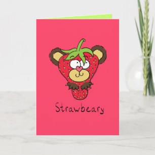 Strawberry Bear Cute Kids Greeting Card