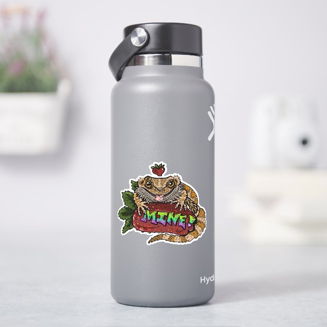 Strawberry Beardie Dragon "MINE!"  (HydroFlask)