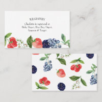 Strawberry Berry Baby Shower Registry Insert Card