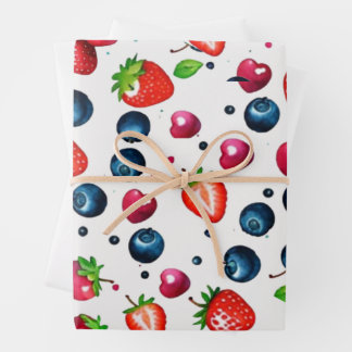 Strawberry Berry Birthday Party Berry Sweet Wrapping Paper Sheet