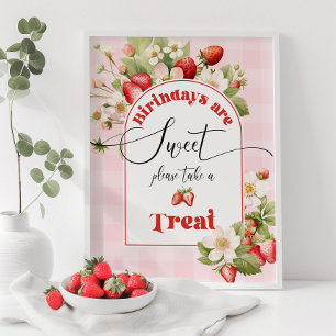 Strawberry Berry Birthdays are sweet take a treat Poster