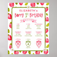 Strawberry Berry First 1st Birthday Milestones