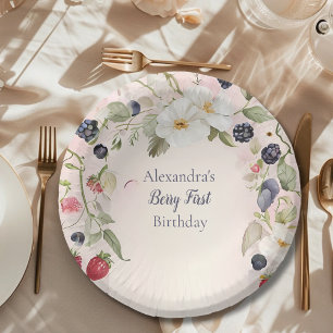  Strawberry Berry First 1st Birthday Party  Paper Plate