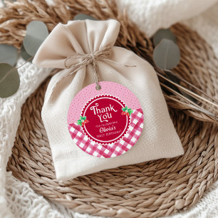 Strawberry Berry First Birthday Girl Thank You Favour Tags