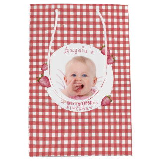 Strawberry Berry First Birthday Medium Gift Bag
