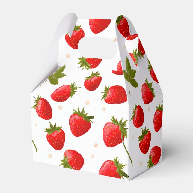Strawberry Berry First Birthday Party Favour Favour Box (Front Side)