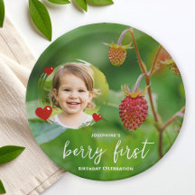 Strawberry Berry First Birthday With Child’s Photo