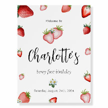 Strawberry Berry First Welcome Sign
