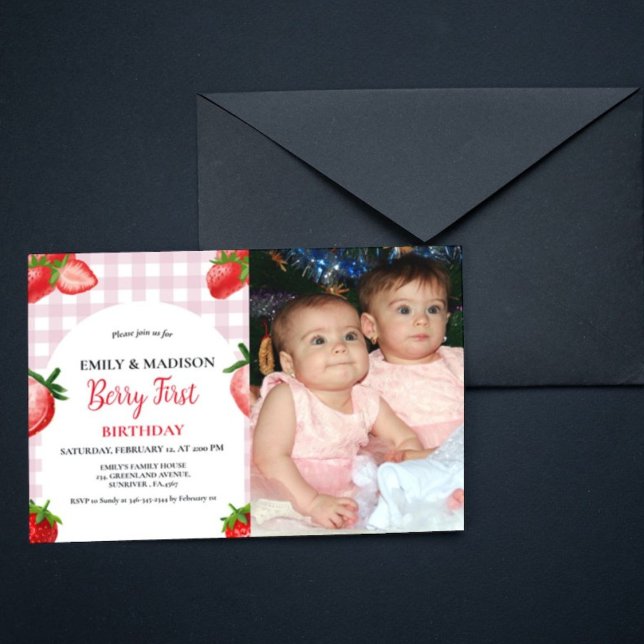 Strawberry Berry Girl First Birthday| Berry Sweet Invitation (Creator Uploaded)