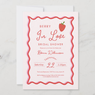 Strawberry Berry In Love  Bridal Shower Invitation