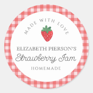 Strawberry Berry  Jam Home Custom  Classic Round Sticker