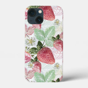 Strawberry, berry, red, fresh, ripe, sweet, food, iPhone 13 mini case