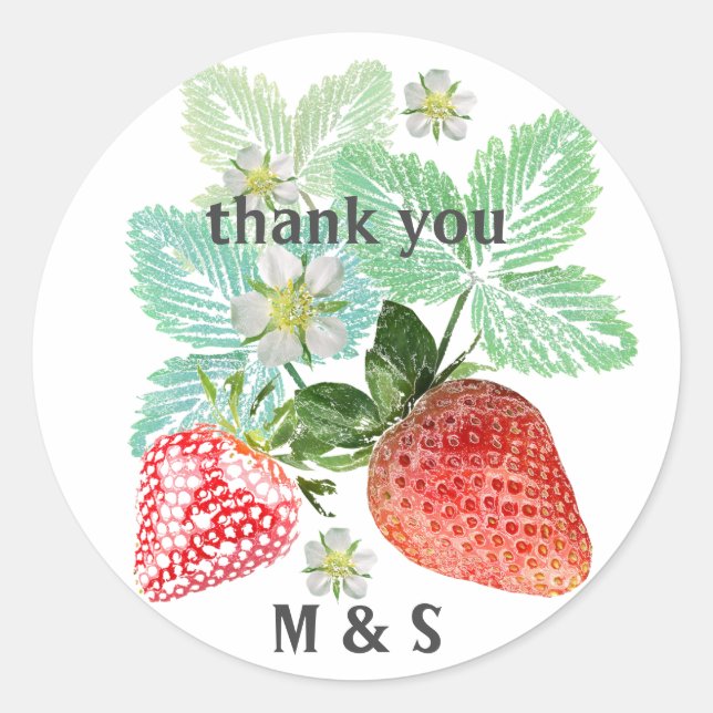 Strawberry, berry, red, fresh, ripe, sweet, food, classic round sticker (Front)