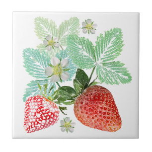 Strawberry, berry, red, fresh, ripe, sweet, food, tile