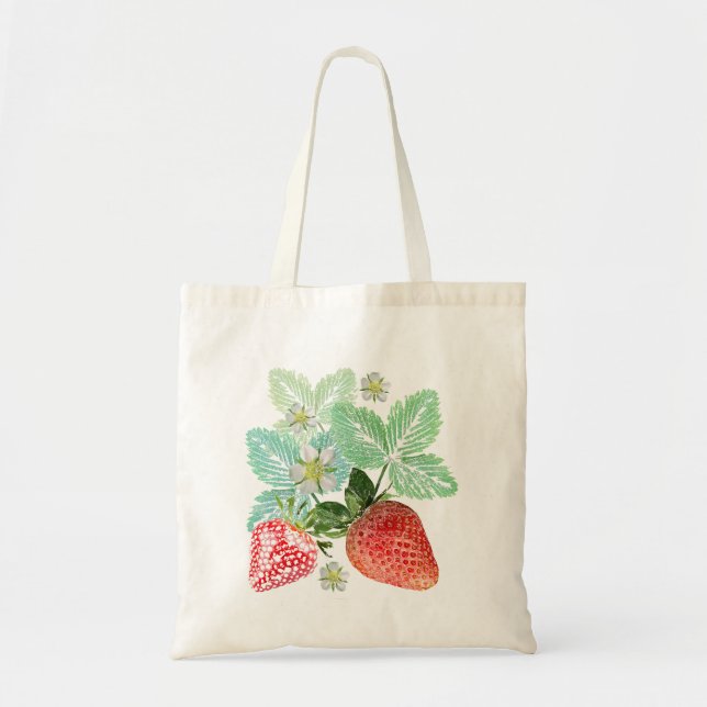 Strawberry, berry, red, fresh, ripe, sweet, food, tote bag (Front)