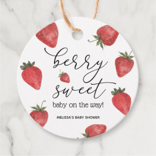 Strawberry Berry Sweet Baby Favour Tags