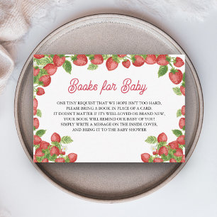 Strawberry Berry Sweet Baby Shower Books for Baby Enclosure Card