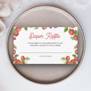 Strawberry Berry Sweet Baby Shower Diaper Raffle Enclosure Card