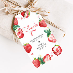 Strawberry Berry Sweet Baby Shower Favour Tags