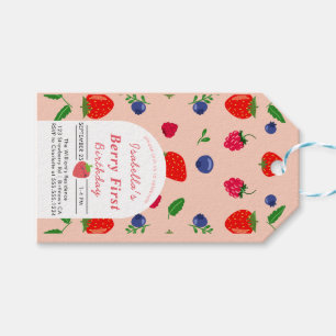 Strawberry berry sweet baby shower gift tags