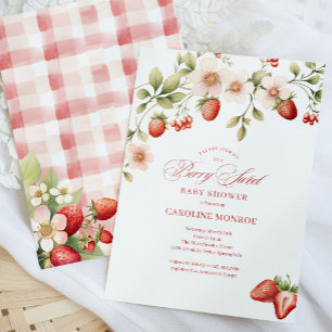 Strawberry Berry Sweet Baby Shower Invitation