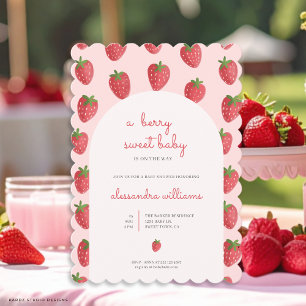 Strawberry Berry Sweet Baby Shower Invitation