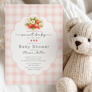 Strawberry Berry Sweet Baby Shower Invitation