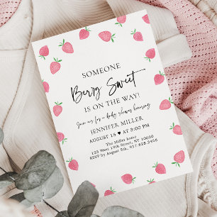 Strawberry Berry Sweet Baby Shower Invitation