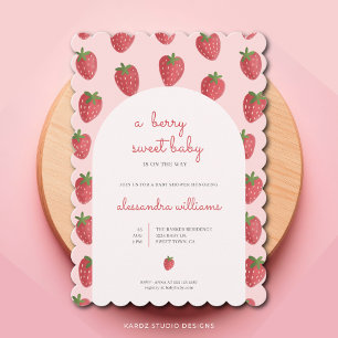 Strawberry Berry Sweet Baby Shower Invitation