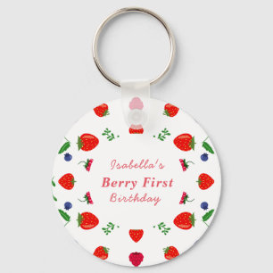 Strawberry berry sweet baby shower key ring