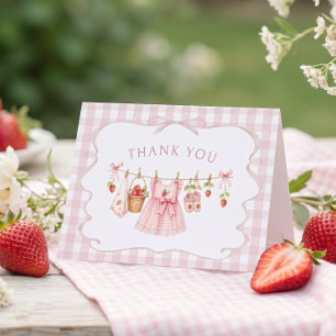 Strawberry Berry Sweet Baby Shower Thank You Card