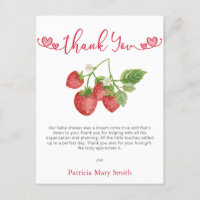 Strawberry Berry Sweet Baby Shower Thank You