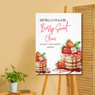 Strawberry berry sweet baby shower Welcome Sign
