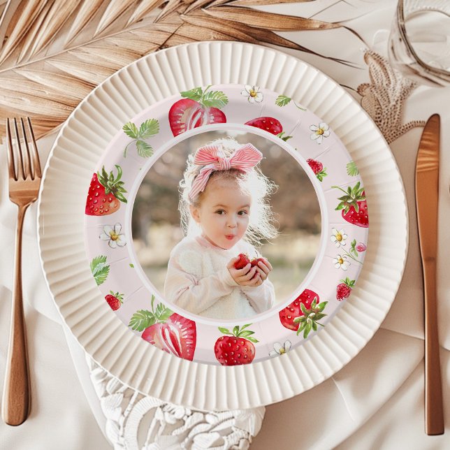 Strawberry Berry Sweet Birthday Paper Plate (Creator Uploaded)