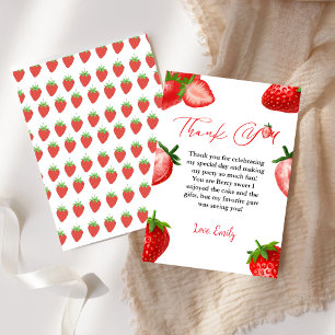 Strawberry Berry Sweet  Birthday Thank you Card