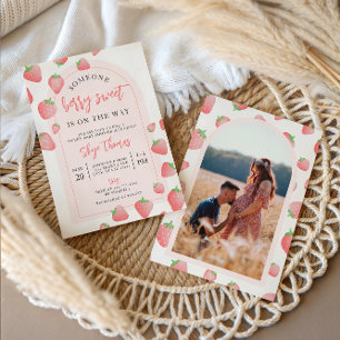 Strawberry Berry Sweet Boho Baby Shower Invitation