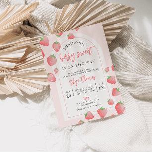 Strawberry Berry Sweet Boho Baby Shower Invitation