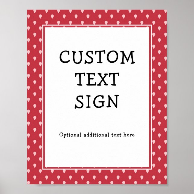 Strawberry Berry Sweet | Custom Text Birthday Poster (Front)