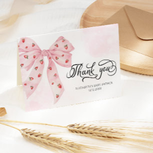 Strawberry Berry Sweet Cute Pink Bow Thank You