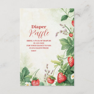 Strawberry Berry Sweet Diapper Raffle Enclosure Card
