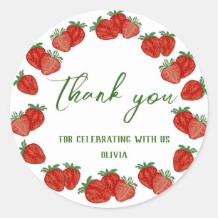 Strawberry Berry Sweet Fruit Shcool Office Gift Classic Round Sticker